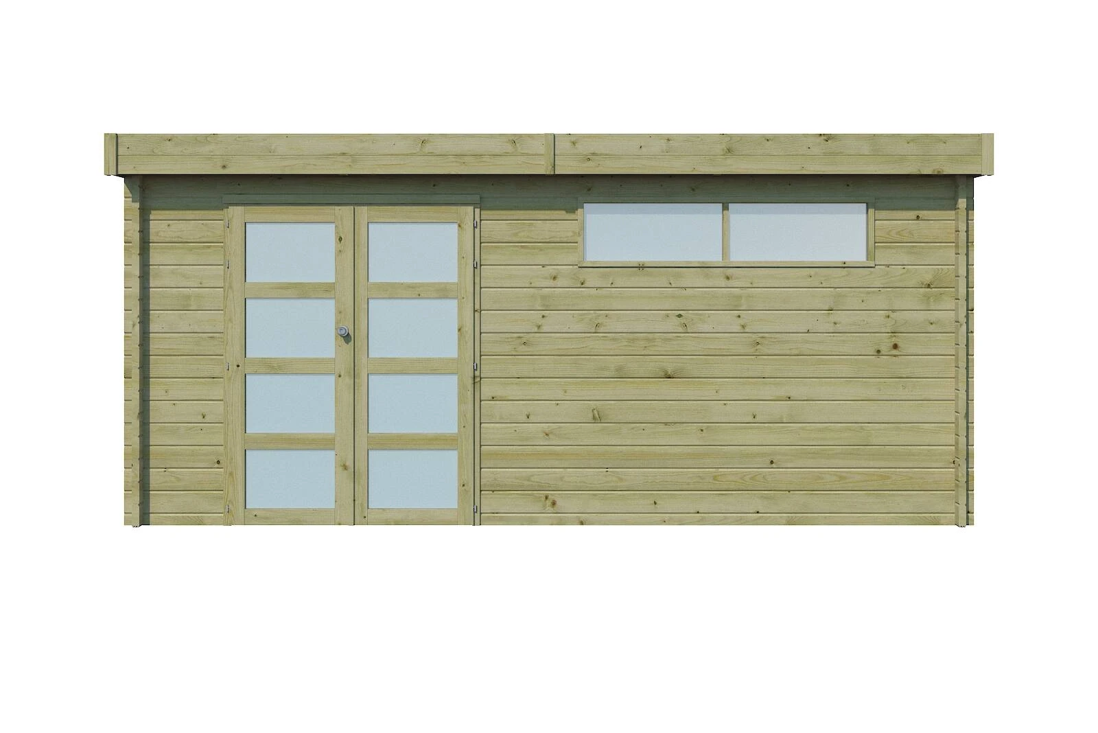 Woodlands Blokhut Modern met Dakisolatie Groen Geïmpregneerd 505 x 385 cm - Afbeelding 1